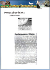 Pressebericht Gnadenhof Nittenau